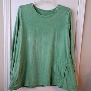 LOGO by Lori Goldstein Mint Long Sleeve Top